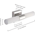 Miniatyrbillede 2 af 5: Badeværelseslampe, 7degobii 16\" tommer 16w 6000k Krom LED Spejllamper Til Badeværelse Væglamper Bar Lig