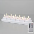 Miniatyrbilde 1 av 5: PChero Oppladbare LED Telys 12-pakning - Fjernkontroll & Timer for Fest/Dekorasjon 12 stk med ladestasjon