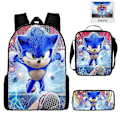 Pikkukuva 5 / 5: Sonic Ala-asteen Koululaukku Kolmiosainen Setti Anime Sarjakuva Reppu Olkalaukku Penaali korkealaatuinen 1 backpack