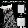 Miniatyrbild 3 av 8: Duschmunstycke, Högtrycksduschmunstycken med 6 Lägen, Endast Kraftfullt Duschmunstycke, Universellt Vattenbesparande Stort Duschmunstycke Silver Shower Head