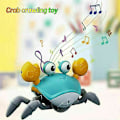 Miniatyrbillede 2 af 4: Elektrisk Kravlelegetøj + Musik LED Lys USB Genopladelig - Blue Crab