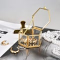 Miniatyrbild 2 av 4: Ringbox ringbox glas smyckeskrin geometrisk förvaring ringar örhängen halsband för vardagsrum bröllop guld