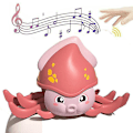 Miniatyrbillede 1 af 4: Elektrisk Kravlelegetøj + Musik LED Lys USB Genopladelig - Pink Octopus