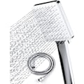 Miniatyrbild 1 av 6: Duschmunstycke, Högtrycksduschmunstycken med 6 Lägen, Endast Kraftfullt Duschmunstycke, Universellt Vattenbesparande Stort Duschmunstycke Silver Shower Head and Hose