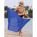 Miniatyrbild 2 av 6: Strandklänning för Kvinnor Strandöverdrag Chiffong Sarong Bikini Överdrag för Badkläder Lång Scarfsjal Halv Strandpareo för Sommaren Navy Blue