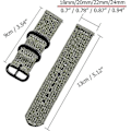 Miniatyrbillede 2 af 4: 22mm Nylon Canvas Vævet Loop Udskiftningsrem, Armbåndsbeslag Spænde Justerbar Lukning