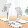 Miniatyrbillede 2 af 5: Skrivebordsmobiltelefonholder Stand Til IPhone IPad Xiaomi Justerbar Bordtablet Holder Universal Bordmobiltelefon Stand white