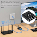 Miniatyrbilde 4 av 5: Ethernet Splitter 1000mbps Høy Hastighet 1 til 2 Enheter Samtidig Nettverk Stabil Signaloverføring Nettverk Splitter