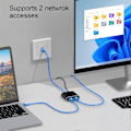 Miniatyrbilde 5 av 5: Ethernet Splitter 1000mbps Høy Hastighet 1 til 2 Enheter Samtidig Nettverk Stabil Signaloverføring Nettverk Splitter