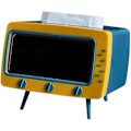 Miniatyrbilde 1 av 3: Ansiktsvevboks med telefonholder - TV-formet vev- og smarttelefonholder