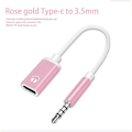 Miniatyrbillede 1 af 5: 3,5 mm han til Type-c hun hovedtelefon konverter flad adapter analog rund S5J7 pink