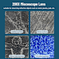 Miniatyrbillede 5 af 5: 200x Forstørrelseszoom, Nanozoom Mobiltelefonlinse, Telefonmikroskop med Cpl-linse/LED-lys, Den Bedste Bærbare 200x, Linse black