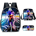 Pikkukuva 1 / 5: Sonic Ala-asteen Koululaukku Kolmiosainen Setti Anime Sarjakuva Reppu Olkalaukku Penaali korkealaatuinen U backpack