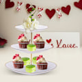 Miniatyrbillede 7 af 7: 3-lags Cupcake Stand, Etagere, Bryllupsdessert Cupcake Stand, Serveringsfad til Godbidder, Etagere, Kageholder White