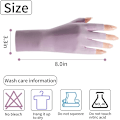 Miniatyrbilde 2 av 6: UV-beskyttelseshansker for kvinner, 2 par, sommer pustende is-silke solblokkerende hansker med halve fingre for ridning, golf, fiske og sykling Beige purple