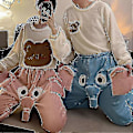 Miniatyrbild 3 av 5: Elefant Snabel Pyjamasbyxor Herr, elefant Pyjamasbyxor, tecknade Pyjamasbyxor Roliga Glada H Pink Flannel S