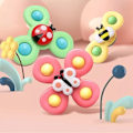 Miniatyrbild 4 av 5: 3-pack - Fidget Spinner med sugpropp för barn - Snurrande leksak, flerfärgad