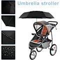 Miniatyrbillede 5 af 7: Universal Barnevogn Parasol 360° Justerbar Stroller Parasol UPF 50+ Solbeskyttelse Stroller Parasol med Justerbar Klemme Black