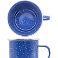 Miniatyrbilde 4 av 7: Emaljekopp, utendørskopp, campingkopp, kaffekopp, metallkopp, klassisk formskjønn design, blå med hvite prikker 300ml