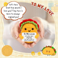 Miniatyrbild 5 av 6: Pojkvän Jag Älskar Dig Presenter till Honom Henne Flickvän Fru Make Födelsedag Unika Presentidéer, Handgjord Virkad Positiv Taco Par Jubileum