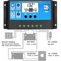 30A Solar laddningsregulator 12V/24V Solar laddningsregulator Dubbel USB-port LCD-display för blybatterier[J]