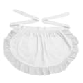 Retro förkläde med volang och fickor White