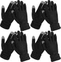 4 par kvinders vinter touch screen handsker varme fleeceforede strikkehandsker [XR][J]