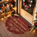 Halvcirkelformet dørmåtte med Merry Christmas-tryk 40x60cm
