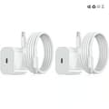 Lader - Hurtiglader 20W USB-C - Adapter + Kabel 2m Hvit 2-Pack USB-C