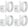 4-pack iPhone-laddare - Snabbladdare Adapter + USB-C 20W Vit (NT) 4-pack iPhone