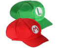2-pack Mario och Luigi-hattar röda och gröna kepsar för vuxna