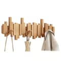 Träklädhängare, pianodesign, väggmonterad, multifunktionell, vikbar, estetisk rumsdekoration Beech 8 Hooks