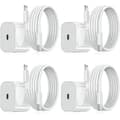 iPhone-lader - Hurtiglader - Adapter + kabel 20W USB-C hvit 4-pakning iPhone