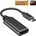 USB C till HDMI-adapter 4K, USB typ C till HDMI-adapterkabel [Thunderbolt 3-kompatibel (svart)]