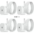 4-pakning - iPhone-lader - Hurtiglader - Adapter + 2 m kabel 20 W USB-C Hvit iPhone 4-Pack USB-C