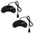 2X Klassisk Retro 6-knappers kablet kontroller spillkontroller styrespak spillpute for MD2 PC-tilbehør