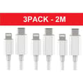 3-pack 2m Lightning-kabel för laddning och överföring 2st USB-C Vit - 3-PACK 2M laddningskabel 3-PACK 2M laddningskabel