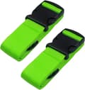 Kraftiga bagageremmar för resväskor, packremmar, resetillbehör, justerbar väskrem, 2-pack Green