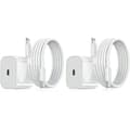 2-pakning - iPhone-lader - Hurtiglader - Adapter + 2 m kabel 20 W Lightning Hvit iPhone 2-Pack Lightning