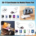 Miniatyrbillede 2 af 7: USB3.0 +USB C til SD-kortlæser iPhone Sort - SD-kortlæser 3.0 USB C kortlæser 3.0 USB C card reader