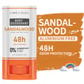 Flora Ruby Sandelträ Deodorant Stick, Aluminiumfri Kroppsdeodorant, 48H luktskydd, 0% alkohol och silikon, 15g sandalwood