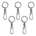 5-pack blixtlåsklämmor stöldskydd, dubbelöppnande fjäderkarbinhakar för ryggsäck, handväska, bagage, säkerhetsklämmor i zinklegering (silver) Silver 5