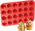 CAKETIME Silikon Pannekakeform Mini 24 Kopp Papirkopp Kakeform, Non-stick Matkvalitets Silikonform Bakeform 1 Stykke Sett