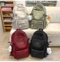 Female backpack, new large capacity, male high school student, junior high school student, backpack, backpack, college student computer bag Black with pendant
