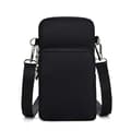 Smartphone Crossbody Taske i Slidstærkt Nylon og Polyester, Sort