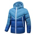 Pufferjakke til mænd med trykknapper, blå, størrelse XL blue XL