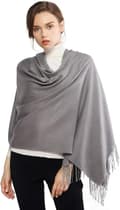Damhalsdukar Pashmina Sjalar och Omslag för Dambröllopssjalar Vintergrå, Storlek Grå Grey