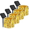 LED Solar Fairy String Lights - Fargerike, 8 Moduser, Utendørs Juledekor 4pcs warm 100LED 13M