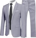 Herr Slim Fit 2-delad Kostym, Kavaj, Byxor, Grå, Storlek L grey L