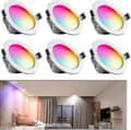 Smart Downlight, Bluetooth Dimbar RGB+CCT, 10W 6-pack, IP44, App-kontroll för Hemmabelysning
